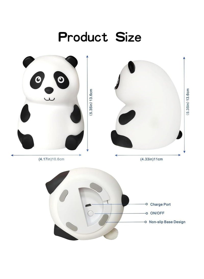 Cute Panda Night Light, LED Squishy Novelty Animal Night Lamp, 3 Level Dimmable Nursery Nightlight for Breastfeeding Toddler Baby Kids Decor, Cool Gifts for Kids - Image 4