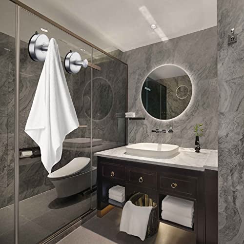 DGYB Suction Cup Hooks for Shower Set of 2 Removable Stainless Steel Towel Hook for Bathroom Glass Window Door Wall and Suction Wreath Hook for Hanging Robe, Loofah, Coat - Silver - Image 3