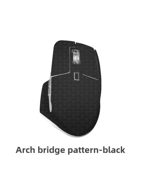 Anti-slip Frosted Mouse Stickers For Logitech Mxmaster3 Master3 Simple Leather Texture Printing Film Computer Accessories-Color:Arch Bridge Pattern-Black