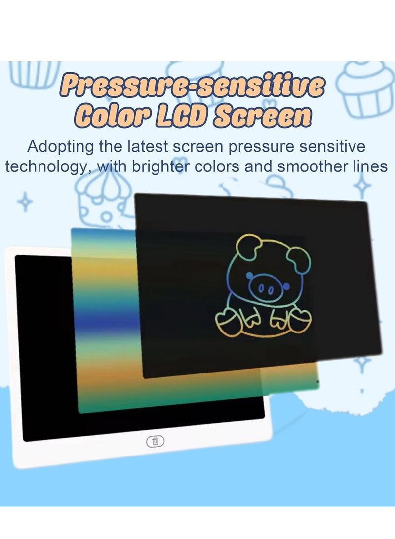 Portable LCD Creative Writing Tablet Pads for Kids, 16 Inch Reusable Electronic Drawing Board with Pen, Colorful Toddler Educational Learning Kids Doodle Pad Gift for Boys and Girls For School Home - Image 5