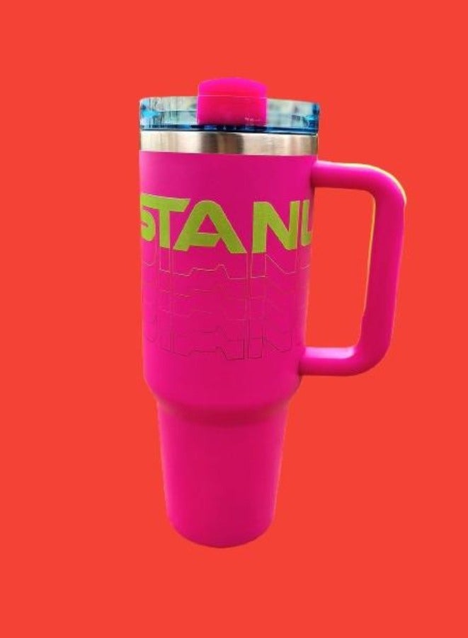 Stanley Reverb Original 40oz Insulated Stainless Steel Travel Mug in Hot Magenta – Large Tumbler with Reusable Straw and Spill-Proof Lid, Keeps Drinks Hot or Cold for Hours, Perfect for Travel, Office, Gym, and Daily Hydration - Image 1