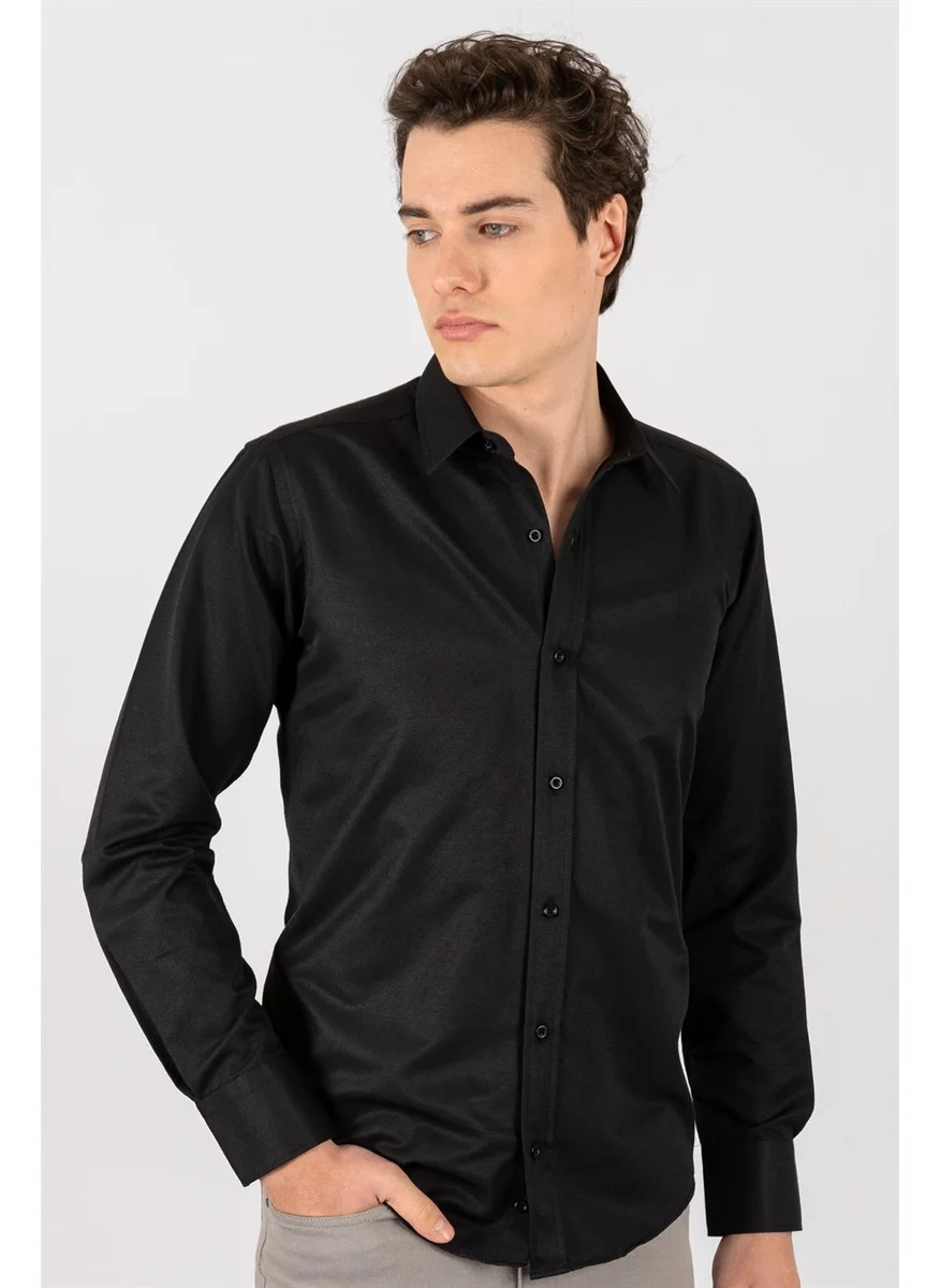 Tudors Modern Slim Fit Narrow Cut Dobby Men's Shirt