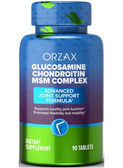 ORZAX Glucosamine Chondroitin Msm With Turmeric Collagen Boswellia & Bromelain Advanced Joint Tendon Ligament Support Supplement Helps For Bone Strengthening 90 Tablets  - Image 2