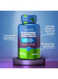 ORZAX Glucosamine Chondroitin Msm With Turmeric Collagen Boswellia & Bromelain Advanced Joint Tendon Ligament Support Supplement Helps For Bone Strengthening 90 Tablets  - Image 5