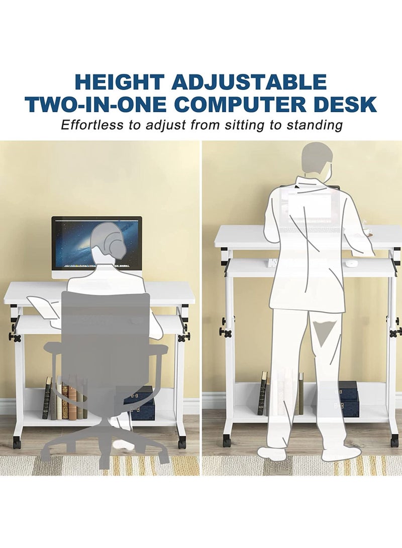 طاولة جانبية قابلة للتحريك، طاولة مكتب متنقلة لحامل الكمبيوتر المحمول، طاولة سرير قابلة للتعديل - Image 4
