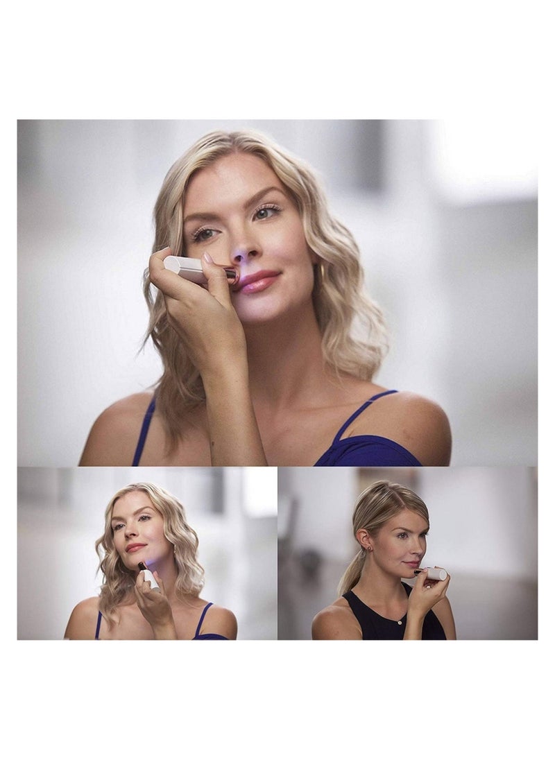 Women Painless Facial Hair and Eyebrow Trimmer, Hair Shaver and Remover, Lipstick Style with built-in LED light - Image 5