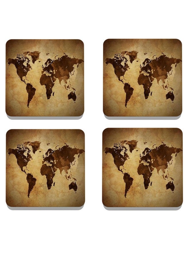 OUTFITQUE Set of Mix Funny Designs, MDF Wood Material Coasters for Home and Kitchen, Office Table, Dining Table, Home Decor (CO-395) - Image 1