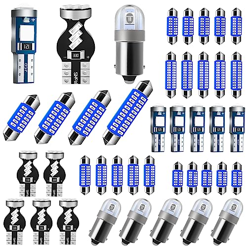 Antline 42 Pieces 29mm 31mm 36mm 41mm BA9S T5 T10 LED Interior Light Bulb Kit, Super Bright 12 Volt LED Replacements for Dome Map Dashboard Trunk Cargo Door Courtesy License Plate Lights (Blue) - Image 1