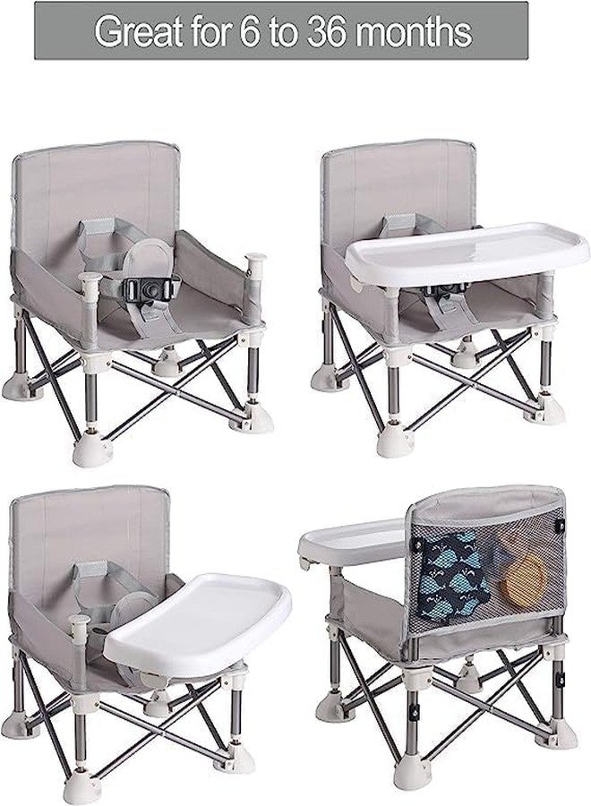 MUGATH Baby Travel Booster Seat, Camping Chair with Removable Dining Tray for Baby, Compact Folding Portable High Chair for Dining, Camping, Park, Beach | Activity Chair (15"X14"X15" in) - Image 5