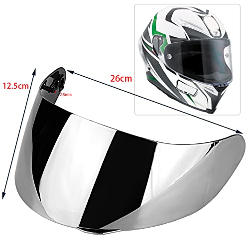 QANYEGN Motorcycle Helmet Lens, Motorcycle Full Face Helmet Visor, PC Material Helmet Visor, Helmet Lens Visor Compatible with AGV K1 K3 SV K5 K5-S (Silver Plated) - Image 3