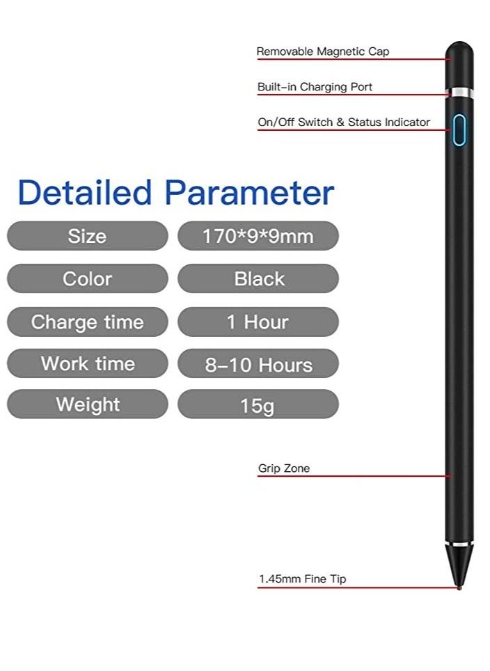 Stylus Pen Active Capacitive Pencil Compatible with IOS/Android/Windows Mobile Touch Screen Device  - Image 2