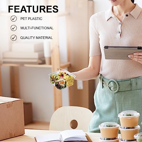 MT Products Clear 4 Compartment Meal Prep 6" x 6" - Disposable Divided Bento Box (Pack of 15) - Made in the USA - Image 5