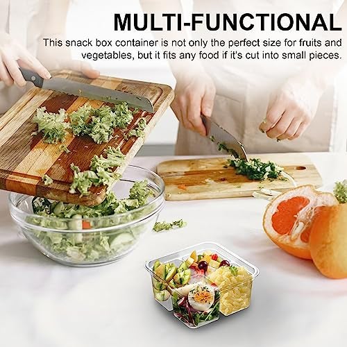 MT Products Clear 4 Compartment Meal Prep 6" x 6" - Disposable Divided Bento Box (Pack of 15) - Made in the USA - Image 4