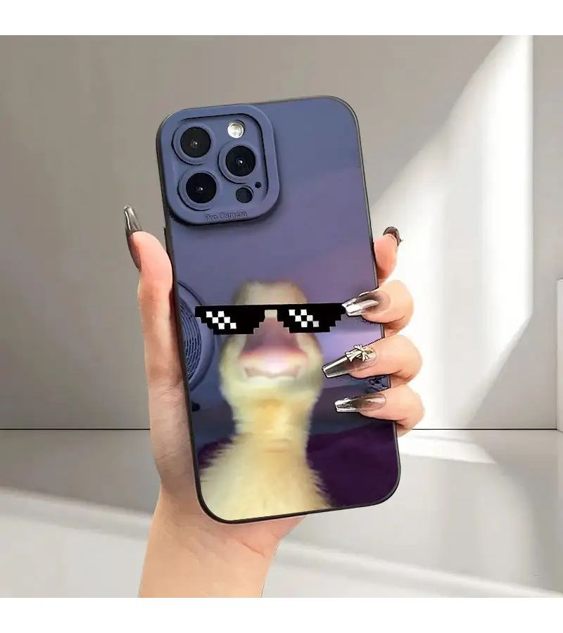 Black UV Printed Duck Pattern Matte Phone Case 360 Full Coverage Soft Protective For iPhone 16 - Image 5