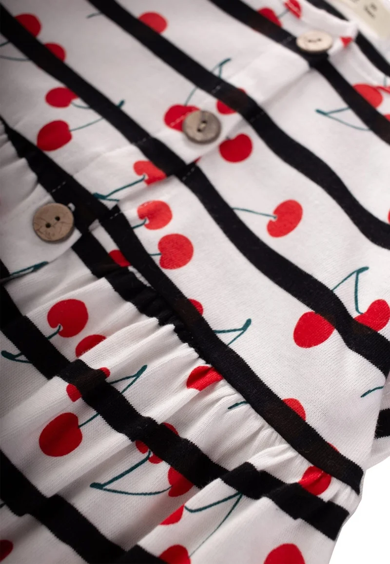 Cigit Black Striped Tong Patterned Pocket Dress