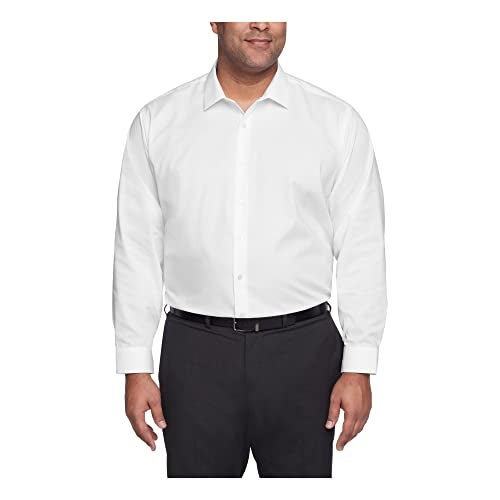 Kenneth Cole Unlisted Mens Dress Shirt Big and Tall Solid , White, 17. 5" Neck 37"-38" Sleeve (X-Large Tall) - Image 1