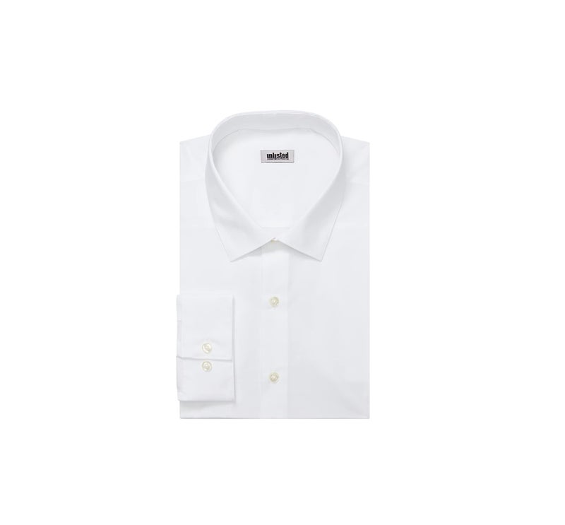 Kenneth Cole Unlisted Mens Dress Shirt Big and Tall Solid , White, 17. 5" Neck 37"-38" Sleeve (X-Large Tall) - Image 3
