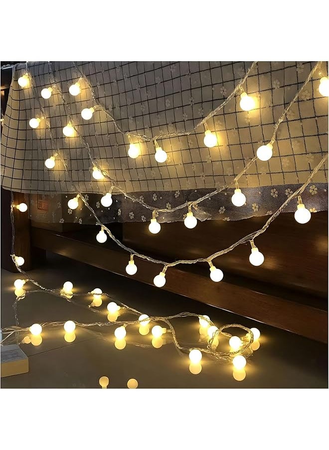 The Bros Xspring Globe String Lights, 10M Outdoor Round Globe Ball String Lights Battery Operated No Remote Fairy Lights, Warm White Globe Fairy Lights Sky Lamp for Bedroom, Classroom, Garden, Party  - Image 1