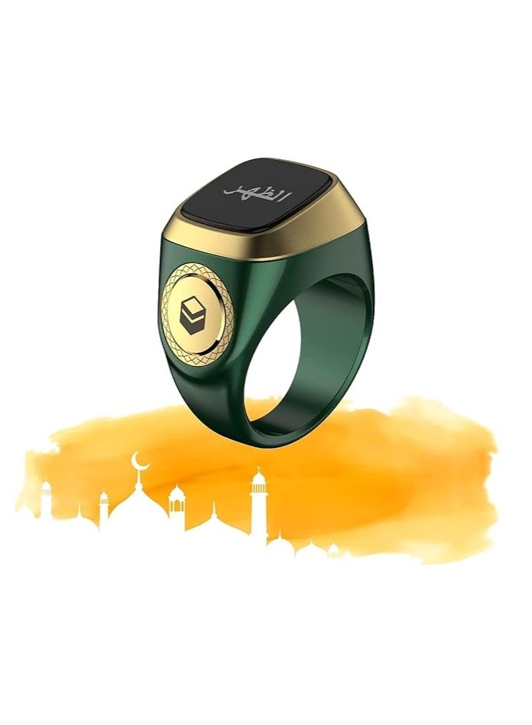 iQIBLA Smart Tasbih Plastic Zikr Lite Ring Green 22MM - Image 1