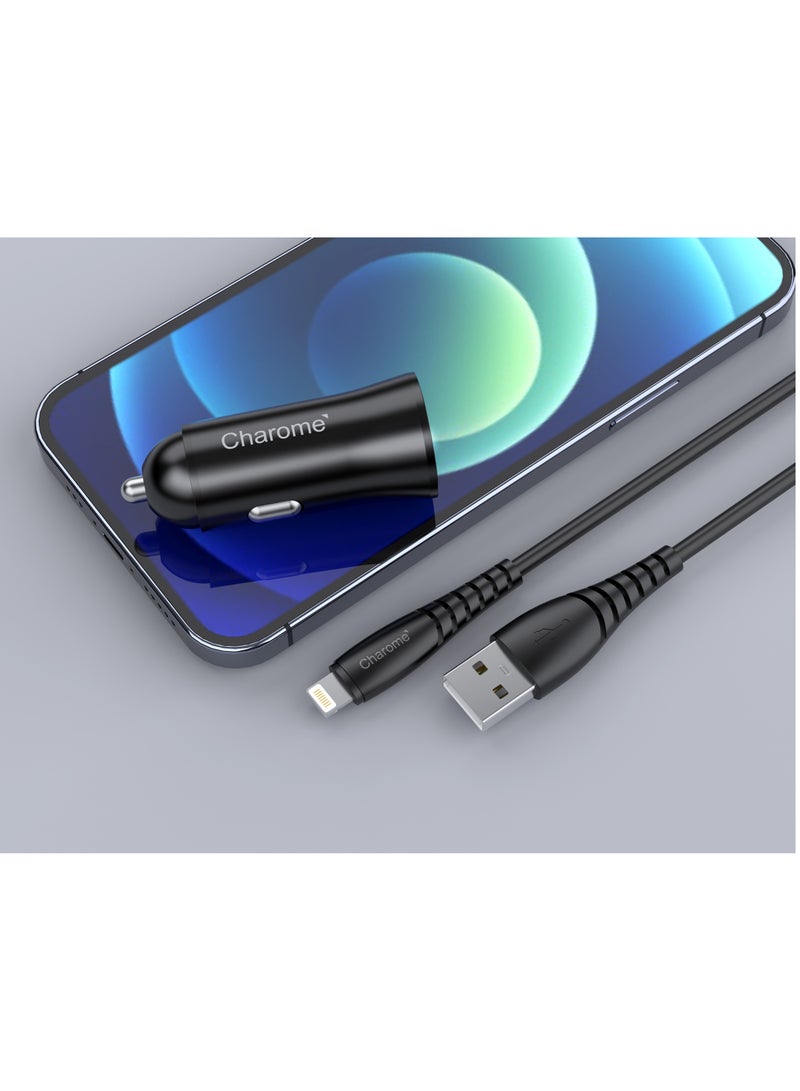 Charome Car Charger Set Lightning Fast Charging, Stable Metal Build, Dual Port, Smart IC Technology, Compact Design, Universal Compatibility, Overcharge Protection - Image 5