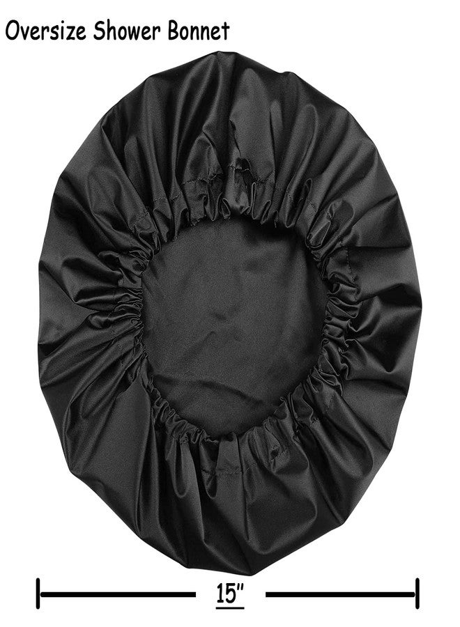 Heerf Jumbo Shower Cap for Men and Women with Box Braid, Locs, Long Curly Hair to Prevent Frizz - Image 2