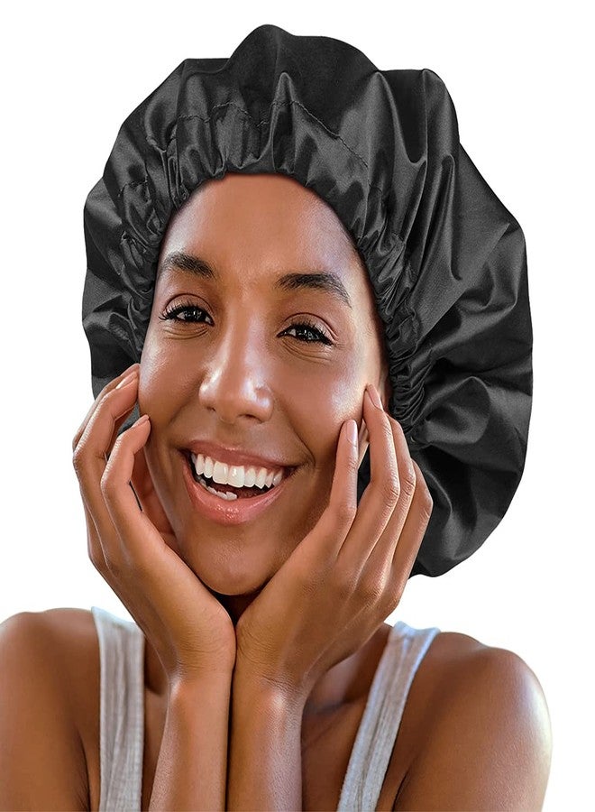 Heerf Jumbo Shower Cap for Men and Women with Box Braid, Locs, Long Curly Hair to Prevent Frizz - Image 1