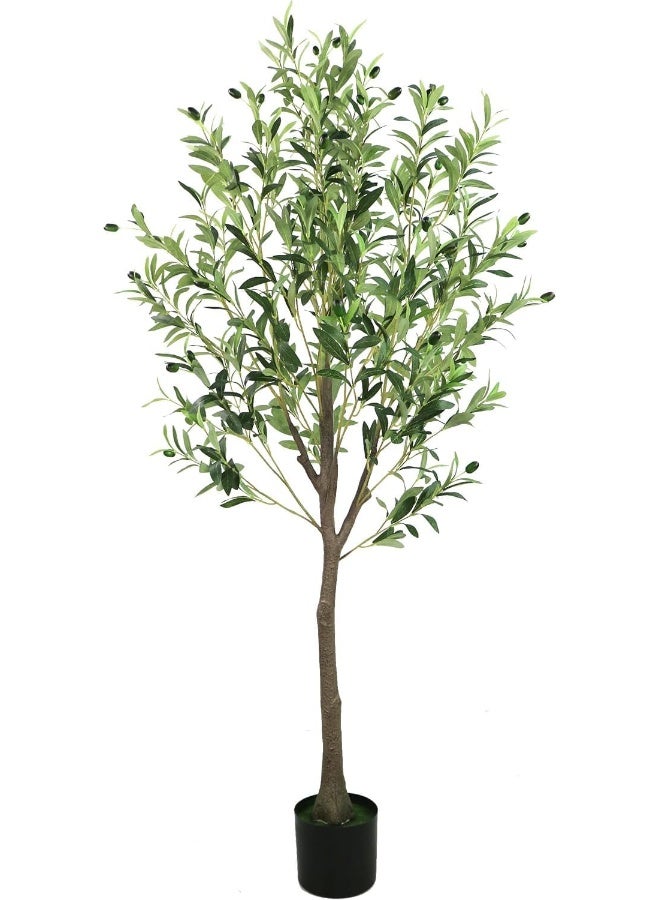 MOMENT Artificial Olive Tree, 160Cm Tall Faux Plant/Secure Pe Material & Anti-Tip Tilt Protection Low-Maintenance Plant/Lifelike Green Fake Potted Tree For Home Office Warehouse Decor Indoor Outdoor  - Image 1