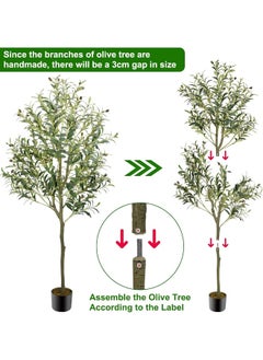 MOMENT Artificial Olive Tree, 160Cm Tall Faux Plant/Secure Pe Material & Anti-Tip Tilt Protection Low-Maintenance Plant/Lifelike Green Fake Potted Tree For Home Office Warehouse Decor Indoor Outdoor  - Image 5