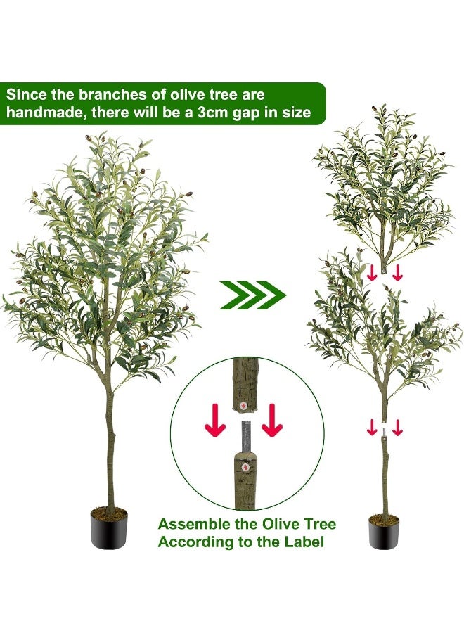 MOMENT Artificial Olive Tree, 160Cm Tall Faux Plant/Secure Pe Material & Anti-Tip Tilt Protection Low-Maintenance Plant/Lifelike Green Fake Potted Tree For Home Office Warehouse Decor Indoor Outdoor  - Image 5