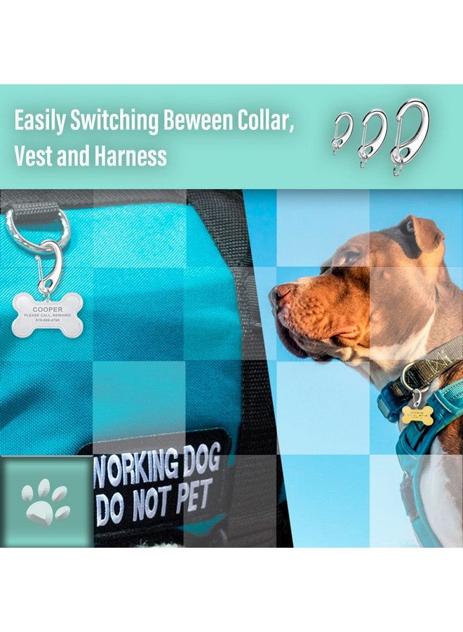 Divoti Leash King Dog Tag/Pet Tag w/Pet Tag Quick Clip Combos- 2 Pairs (4 pcs) of Standard Quick Clips - Entirely sugrical Stainless Steel - Image 5