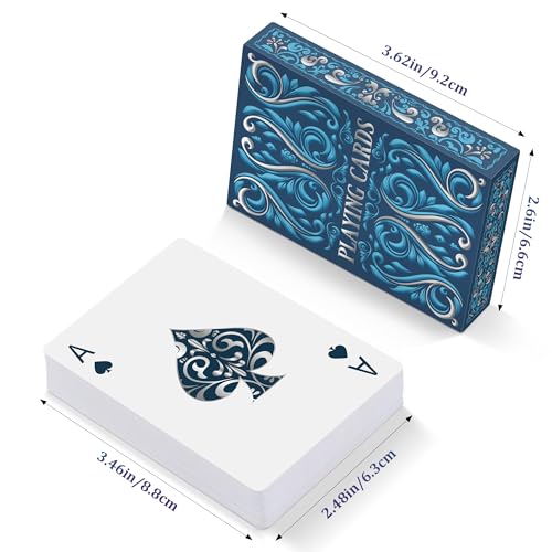 Wkchxd Playing Cards Deck of Cards 2 Pack Standard Playing Cards for Adult Premium Poker Card Set Deck of Playing Card for Blackjack Euchre Canasta Family Game Night Party Games Blue Light Green - Image 5