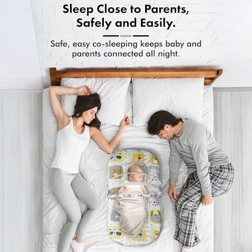 StarAndDaisy 3 in 1 Baby Nest Mosquito net for Sleeping - Newborn, Mosquito net for Baby/Soft and Comfortable Bed, Washable Cotton Design for 0-12 Months Baby (Animal Print) - Image 5