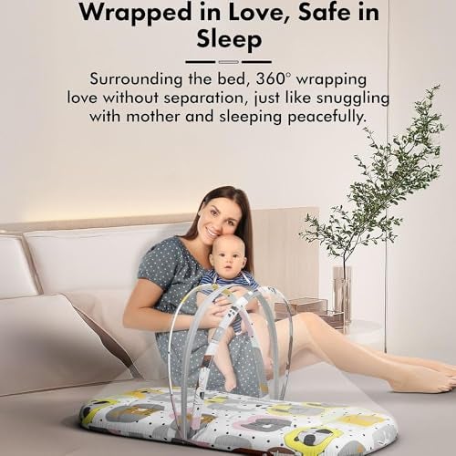 StarAndDaisy 3 in 1 Baby Nest Mosquito net for Sleeping - Newborn, Mosquito net for Baby/Soft and Comfortable Bed, Washable Cotton Design for 0-12 Months Baby (Animal Print) - Image 4
