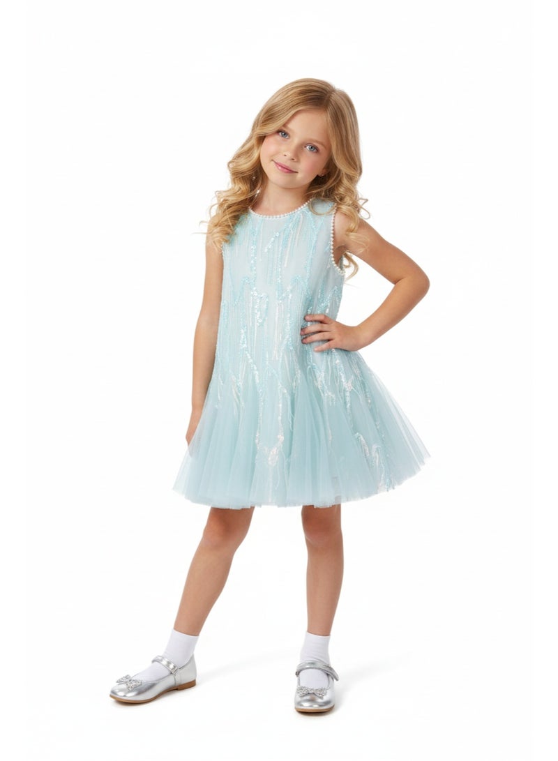 D'Daniela Sequin Tulle Party Dress - Image 1