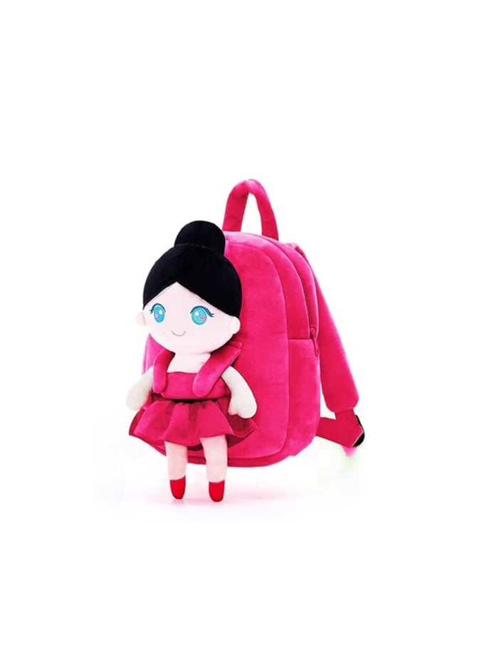 Frantic Kids Velvet School Bag soft plush Backpack Baby Girl Preschool Mini Travel Bags Baby Girl and Baby Boy Picnic Travelling Bags  2-5 Years - Image 1