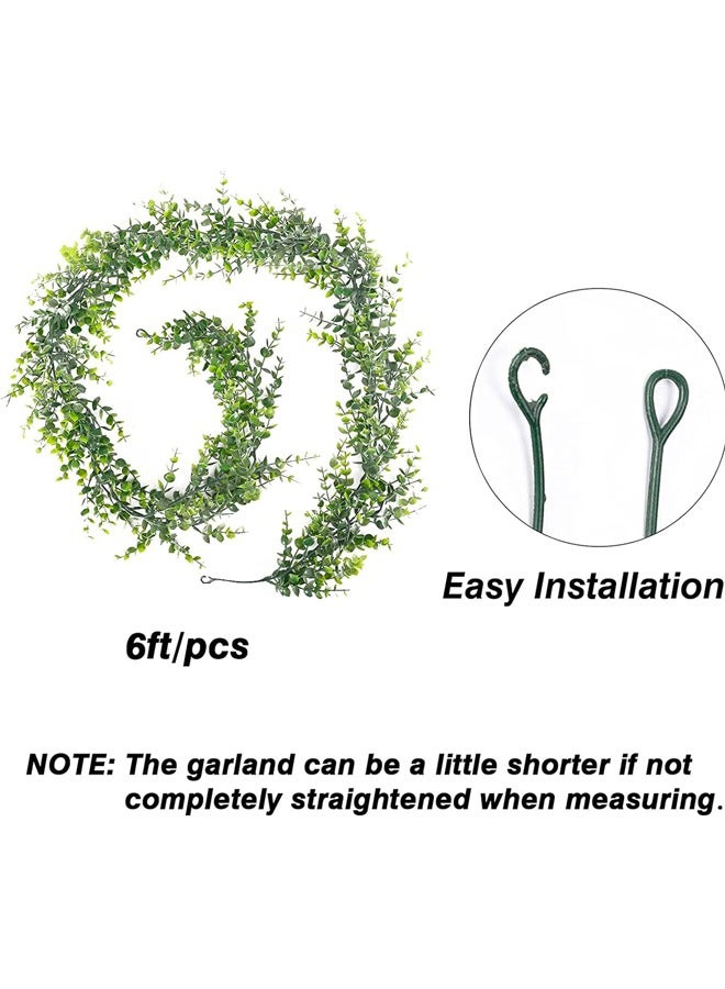 GUSGU 3 حزمة الاصطناعية الأوكاليبتوس جيلاند ، 6Ft / 1.8m مزيفة الأوكاليبتوس الكروم النبات وهمية معلقة أوراق الأوكاليبتوس الخضراء جيلاند للزفاف خلفية قوس جدار الجدول حزب المهرجان في الهواء الطلق ديكور - Image 2