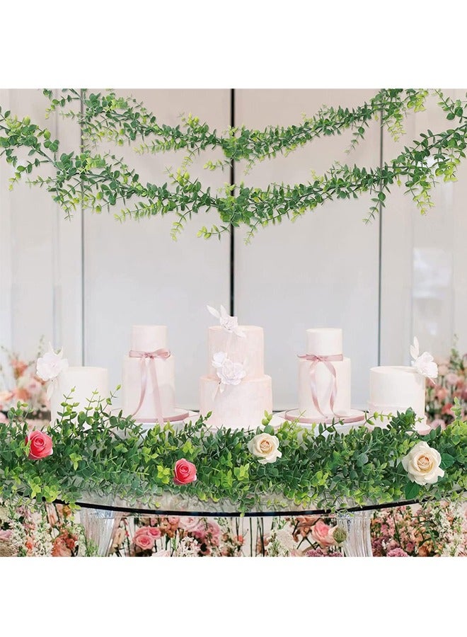 GUSGU 3 حزمة الاصطناعية الأوكاليبتوس جيلاند ، 6Ft / 1.8m مزيفة الأوكاليبتوس الكروم النبات وهمية معلقة أوراق الأوكاليبتوس الخضراء جيلاند للزفاف خلفية قوس جدار الجدول حزب المهرجان في الهواء الطلق ديكور - Image 5