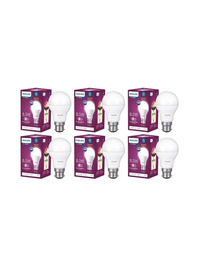 Philips Philips Ace Saver 8.5W B22 LED Bulb, Crystal White, Pack of 6 - Image 1