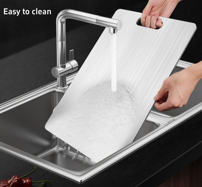 KDIRST Titanium Cutting Board - 2025 New Upgrade 100% Pure Titanium Cutting Boards for Kitchen Double Sided Non Toxic Titanware Cutting Board,Hygiene Durable Safe Chopping Board (set of 3) - Image 4