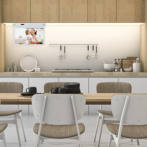 SYLVOX 15.6" Under Cabinet Smart TV – 360° Rotation, 90° Flip-Down Screen, Wireless Connectivity, Space-Saving Design for Kitchen, Bedroom, or RV. (Pure White) - Image 3