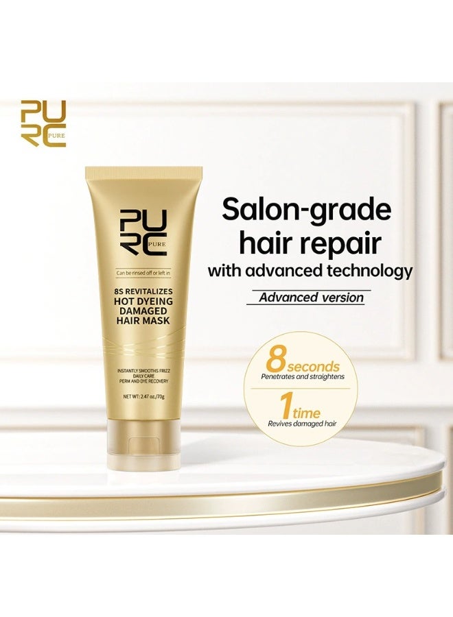 PURC 8 Seconds Keratin Hair Mask – 2 Bottles Professional Smoothing & Straightening Treatment for Frizzy, Damaged Hair | Instant Repair Cream - Image 3