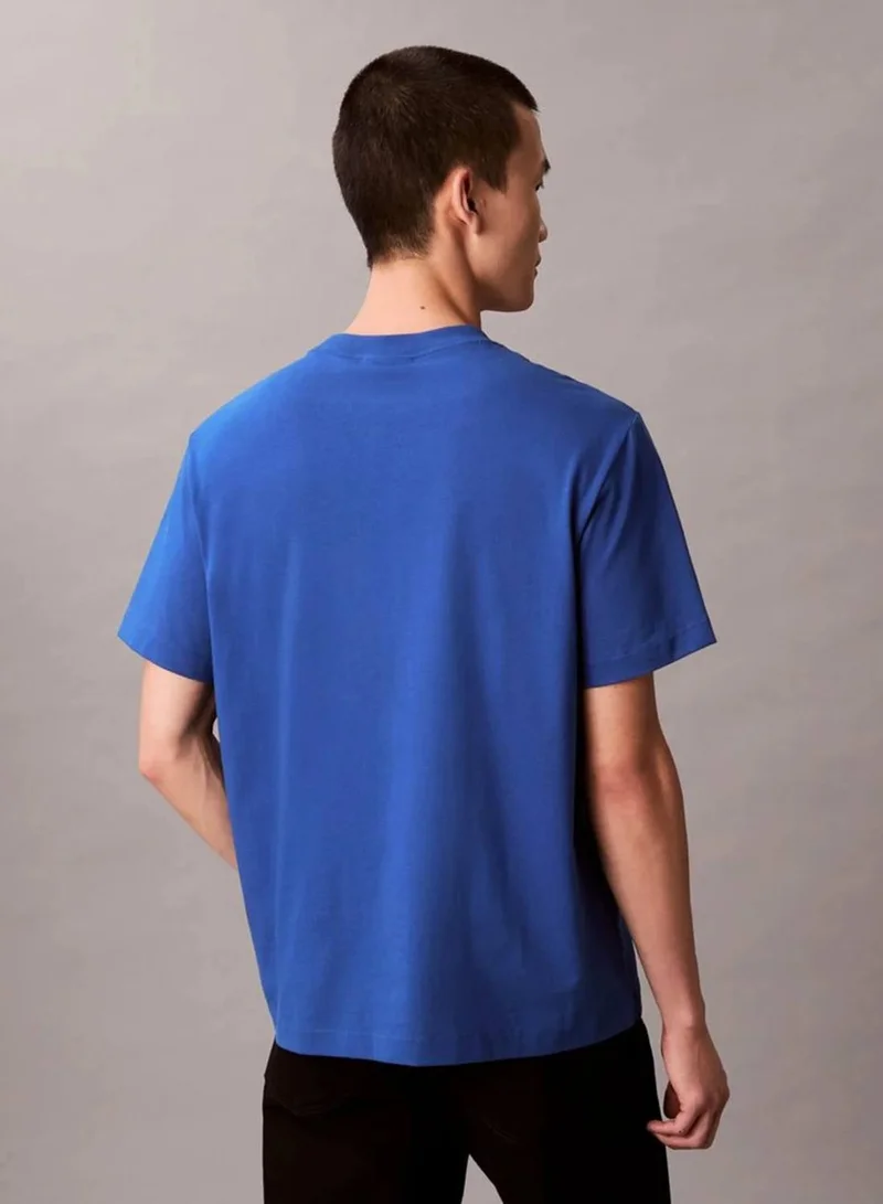 Calvin Klein Jeans Chase Blue Monogram T-shirt for Men | Best Price UAE
