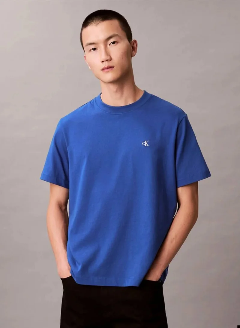 Calvin Klein Jeans Chase Blue Monogram T-shirt for Men | Best Price UAE