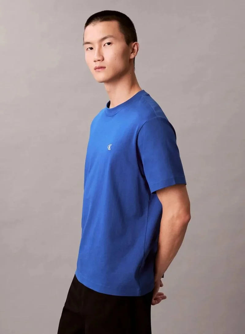 Calvin Klein Jeans Chase Blue Monogram T-shirt for Men | Best Price UAE