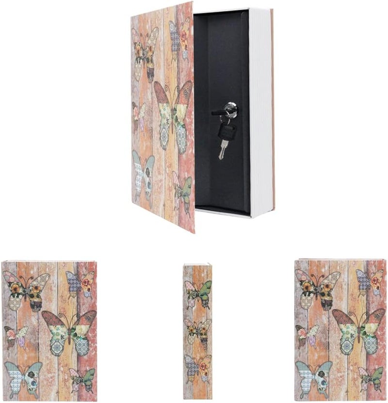 PACOLO Diversion Book Safe Storage Box (Size 9.5"×6.2"×2.2") With Security Key Lock, Dictionary Secret Hidden Safe (Butterfly - Key Lock) - Image 2