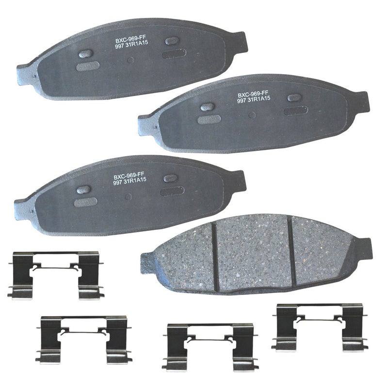 بنديكس وسادات فرامل أمامية سيراميكية Bendix Premium SBC997 لسيارات Chrysler Pacifica (موديلات 2008-2004) - Image 1