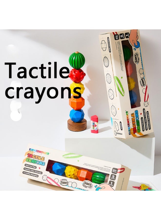 Tactile crayon stacking game, not easy to get dirty, safe for children to color, suitable for boys and girls' art learning supplies, back-to-school gifts - Image 1