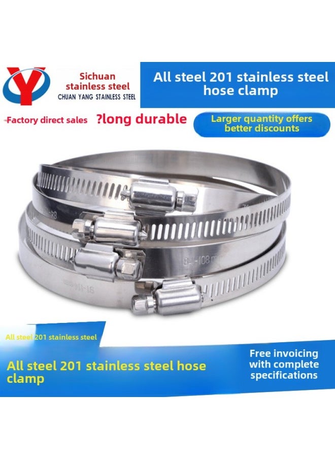 Generic All Steel 201 Stainless Steel Throat Hoop American Clamp Hoop Pipe Clip Pipe Clip Clip Buckle Tie-Specification Model:Dark Gray φ251-273 Width 12mm  - Image 2