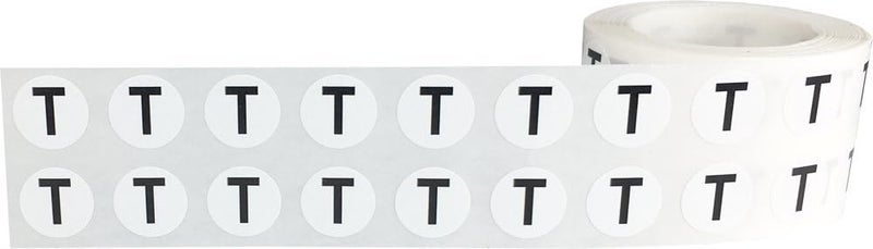 InStockLabels.com Letter T Inventory Labels .5 Inch Round Circle Dots 1,000 Adhesive Stickers - Image 2