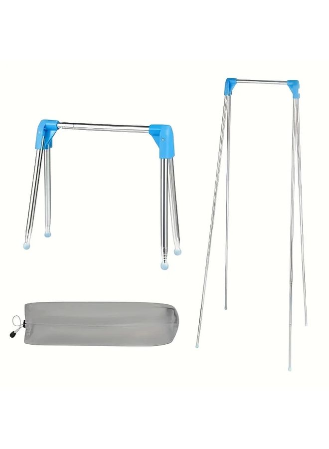 Random Color Portable Foldable Clothes Hanger 13-28 Inches Extendable Metal Drying Rack For Home Travel Camping - Image 3